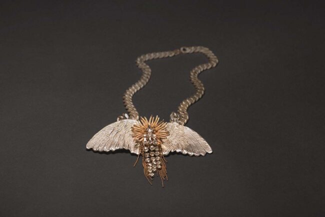 Bird of Paradise statement necklace by Emerald Faerie.