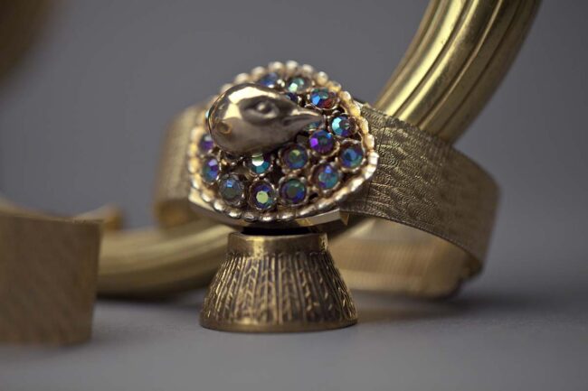 The Swift corsage bracelets. Repurposed vintage watch straps embellished with vintage costume jewellery