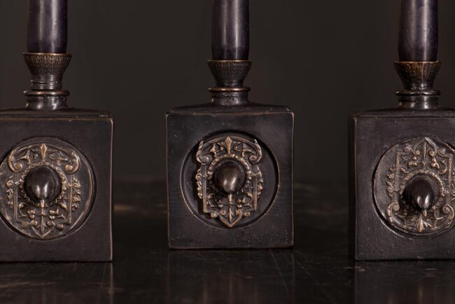 Detail of The Swift candleholder made from solid bronze